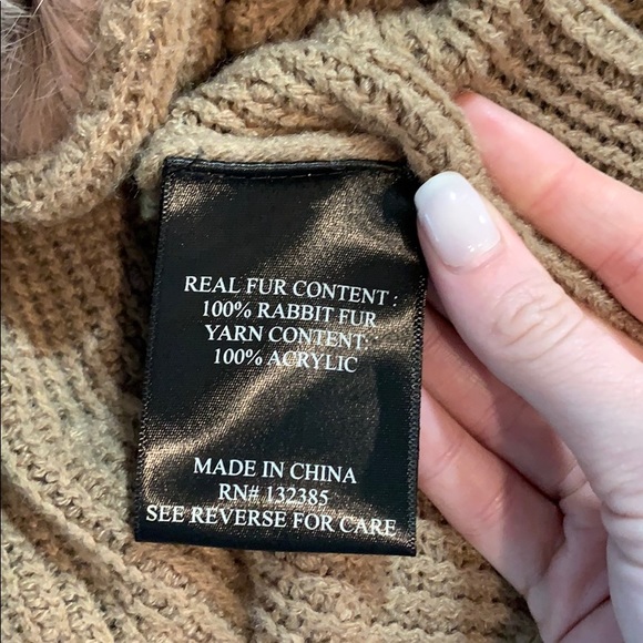 LOVE TOKEN Rabbit Fur Trim & Knit Cardigan - Picture 8 of 8